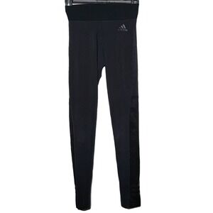 Adidas Womens Black Pull On Leggings Size XS Active Athletic Stretch Gym Sport